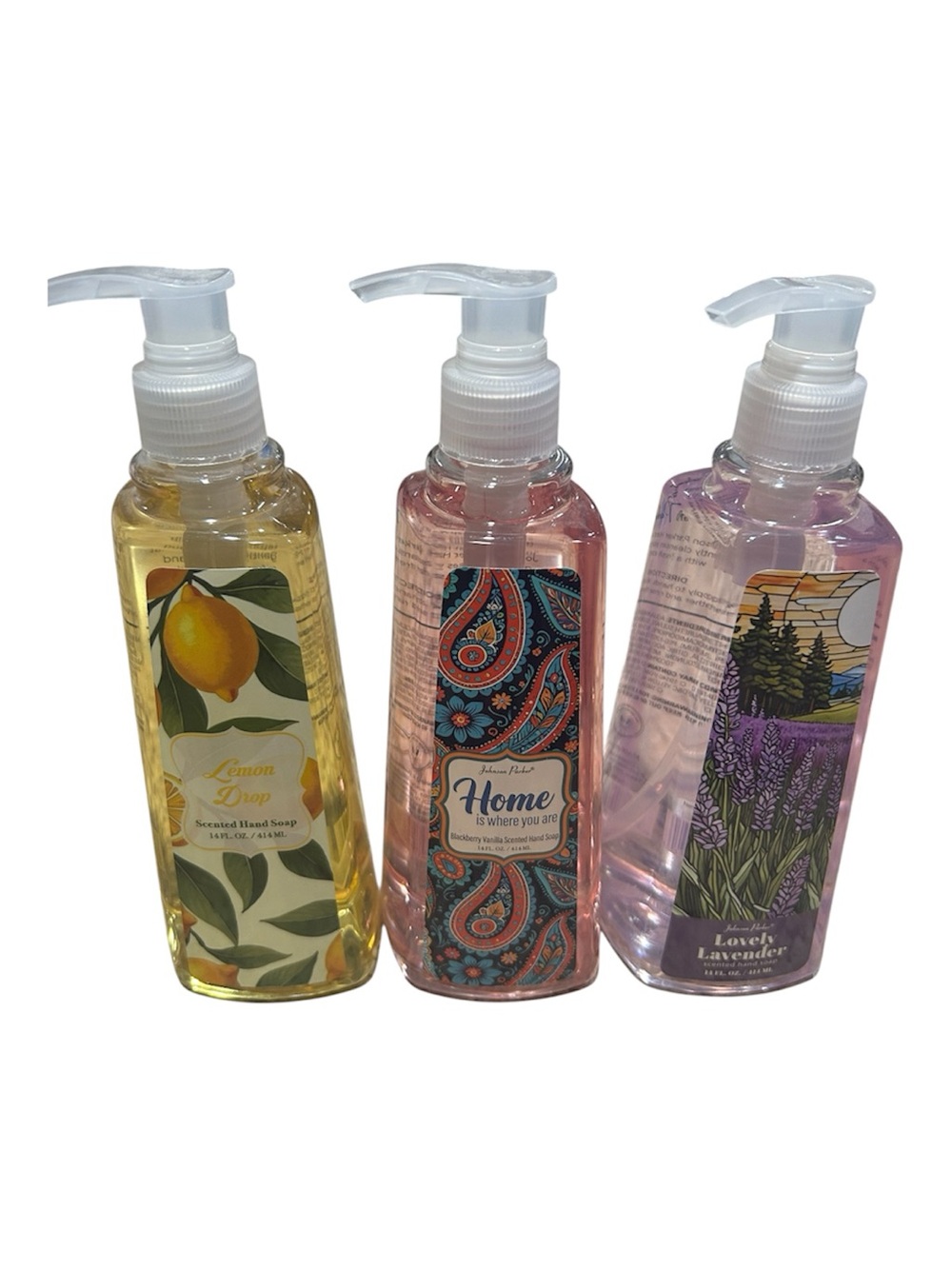 Assorted Scented Liquid Hand Soaps - Lemon, Floral, Lavender